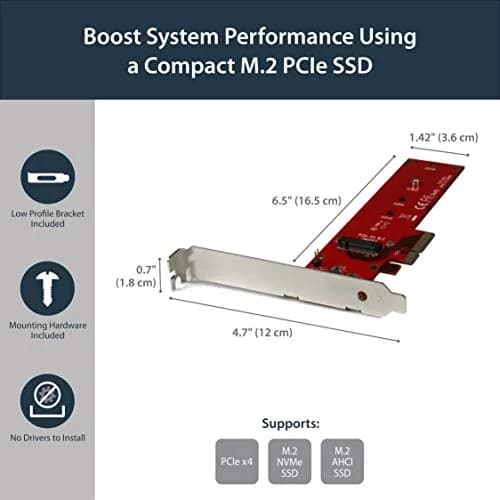 StarTech.com M.2 NVMe SSD Adapter Card PEX4M2E1 | PCIe 3.0 x4 to M.2 M-Key/NGFF Adapter thumbnail 4