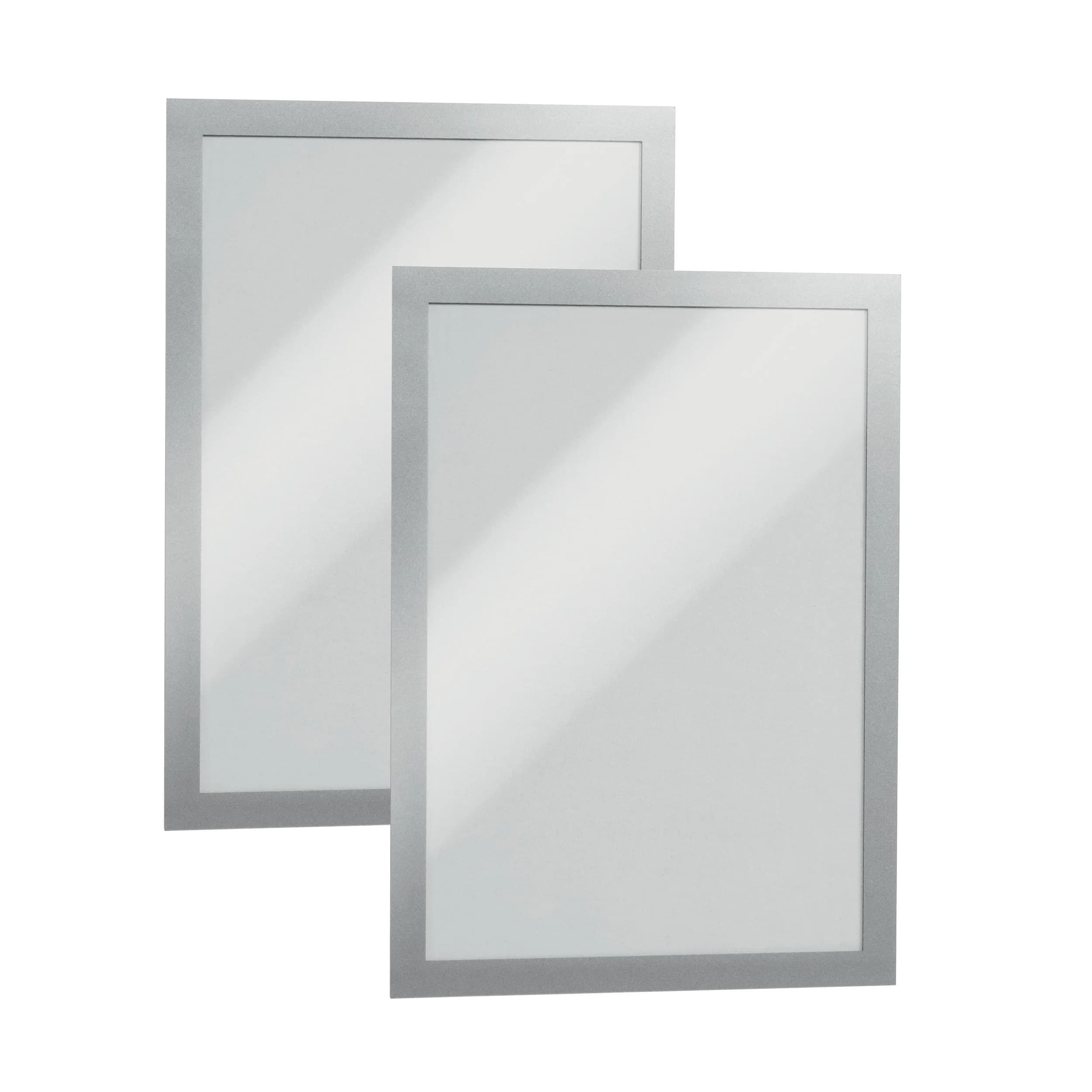 Durable Duraframe Sign Holder, Self-Adhesive, Silver, Letter Size, 2 Pack - main product image