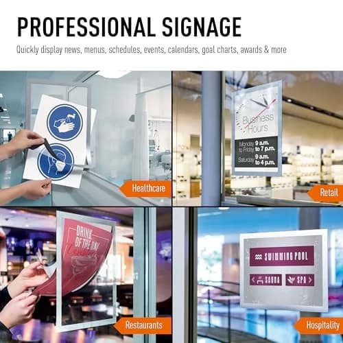 Durable Duraframe Sign Holder, Self-Adhesive, Silver, Letter Size, 2 Pack thumbnail 7