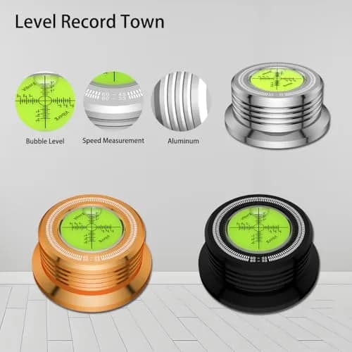 Viborg LP628G Turntable Stabilizer 280g (9.9 oz) Record Weight with Bubble Level | Improves Speed and Timing thumbnail 3