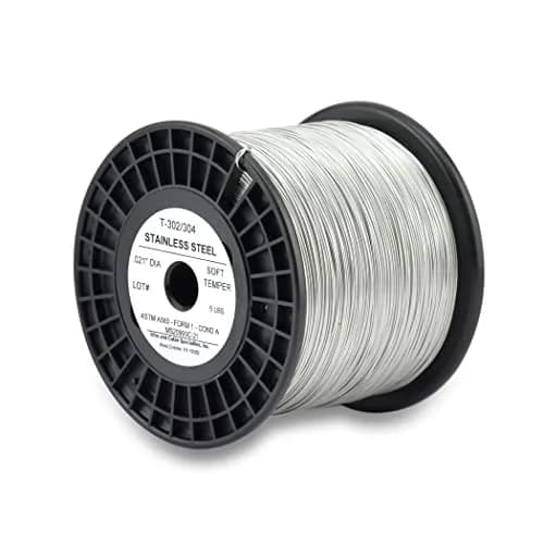 WCS .021 Stainless Steel Safety Lock Wire, T302/304, 2.27 kg (5 lb) | Corrosion-Resistant Mechanics Wire for Aircraft, Automotive, & Industrial Use thumbnail 1