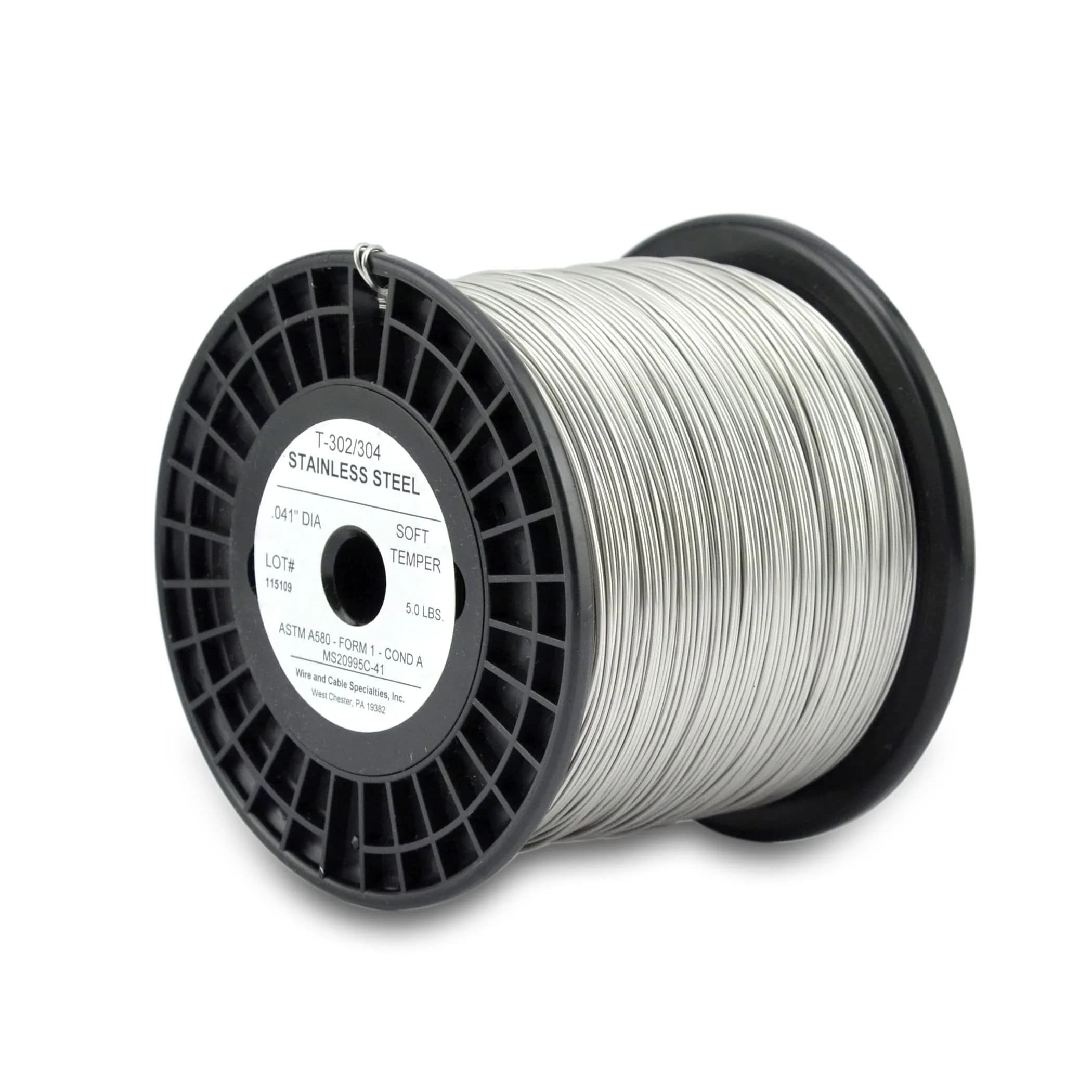 WCS .041 inch Stainless Steel Safety Lock Wire, 5 lb Dispenser Can | Corrosion-Resistant Mechanics Wire