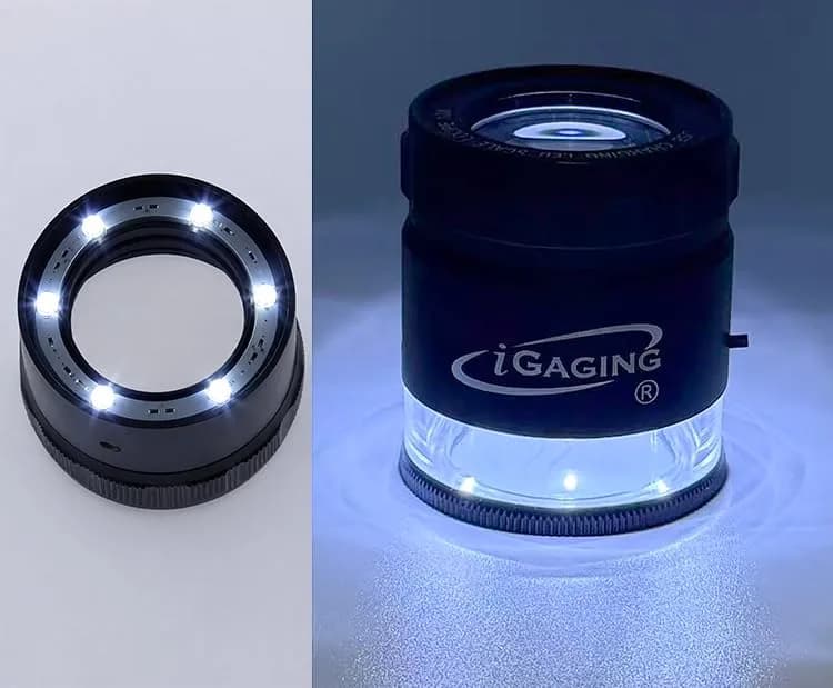iGaging Stand Measuring Magnifier Comparator 10X Power with 9 Reticles & 7 LED Lights | Precision Glass Lens thumbnail 6