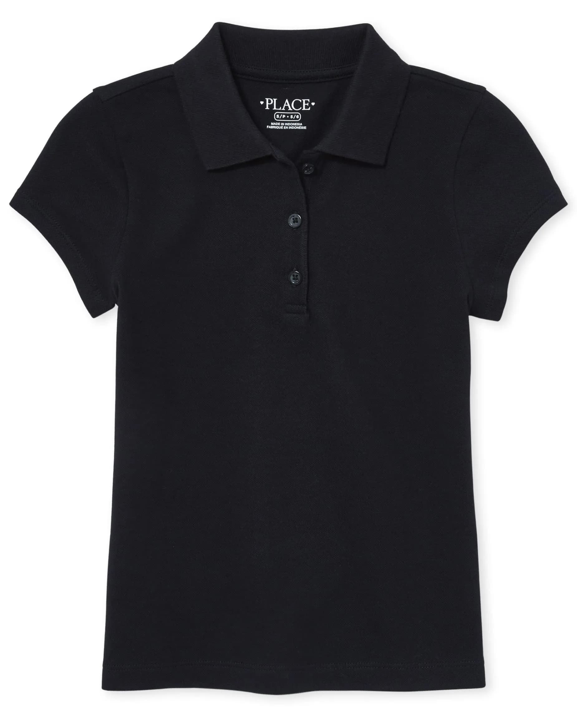 The Children's Place Short Sleeve Pique Polo Shirt for Girls | Classic School Uniform Style (70-120 chars) - main product image