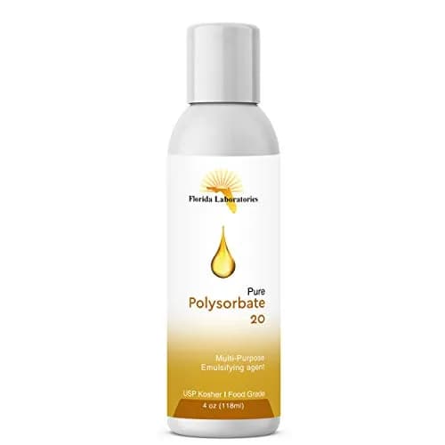 Florida Laboratories Polysorbate 20 Food Grade Kosher 118ml (4 fl oz) | Emulsifier for DIY Cosmetics & Sprays thumbnail 1