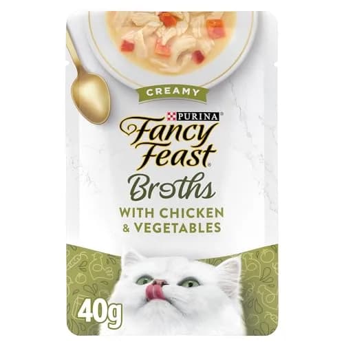 Fancy Feast Broths Classic Chicken & Vegetables Cat Food Topper 1.4 oz (40g) | Real Protein & Grain-Free Broth thumbnail 3