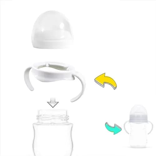 ROMIRUS Baby Bottle Handles for Philips Avent Natural Baby Bottle (Set of 4, White) | Encourages Independent Drinking thumbnail 3