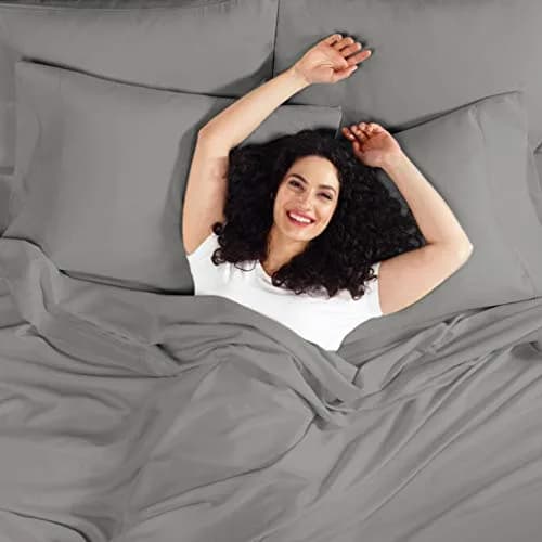 Empyrean Bedding Charcoal Grey California King Fitted Sheet 1800 TC | Deep Pocket 40cm (16 Inch) Mattress Fit thumbnail 6