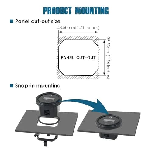 Runleader LCD Hour Meter 4.5-90V DC with Data Storage & IP65 Waterproofing | Tracks Runtime for Engines thumbnail 6
