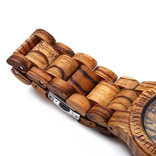 BEWELL ZS-W086B Men's Wooden Watch 4.2cm (1.65 inches) | Japanese Quartz Movement with Date Display thumbnail 6