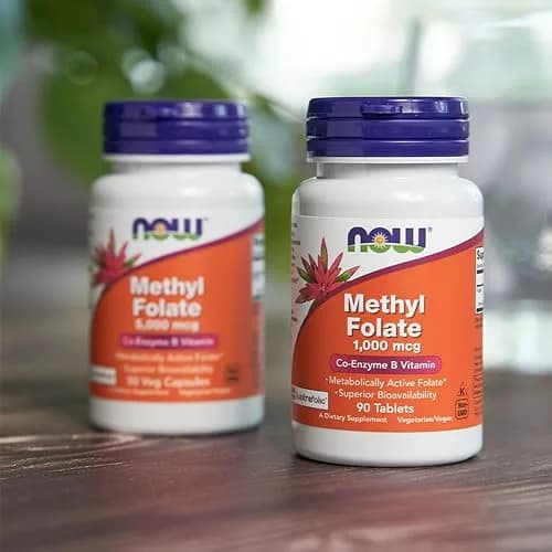NOW Methyl Folate 1000 mcg | Bioavailable Co-Enzyme B Vitamin, 90 Tabs thumbnail 7