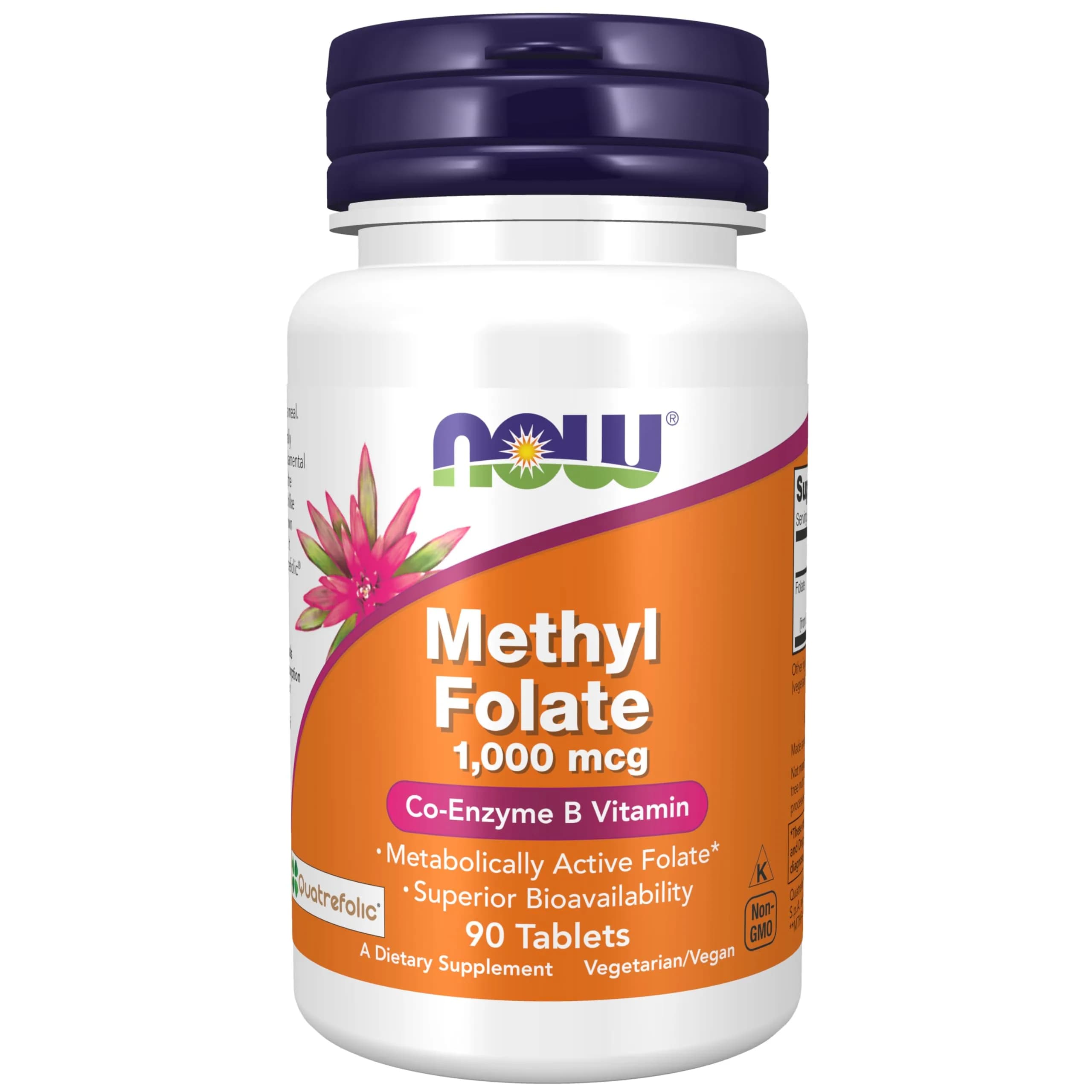 NOW Methyl Folate 1000 mcg | Bioavailable Co-Enzyme B Vitamin, 90 Tabs - main product image