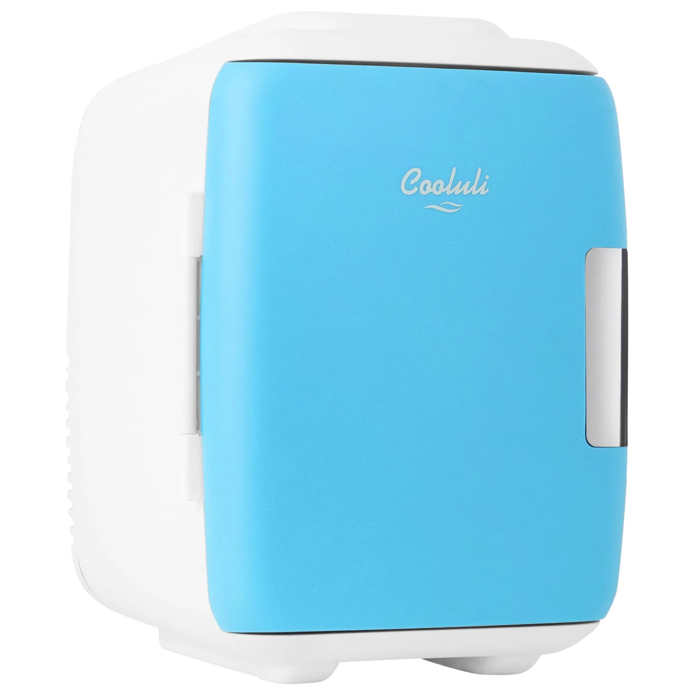 Cooluli Skincare Mini Fridge 4L (0.14 cu ft) | Portable Electric Cooler & Warmer for Beauty, Food & Drinks — Blue