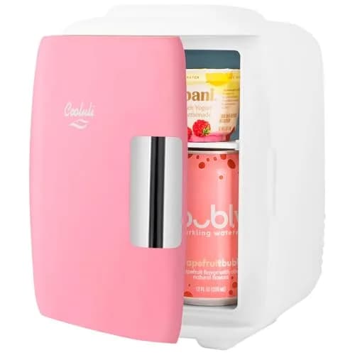Cooluli Classic 4L Mini Fridge Cooler & Warmer Pink | 1.89L (0.14 cu ft) Compact Electric Plug-In thumbnail 2