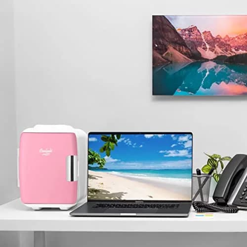 Cooluli Classic 4L Mini Fridge Cooler & Warmer Pink | 1.89L (0.14 cu ft) Compact Electric Plug-In thumbnail 4