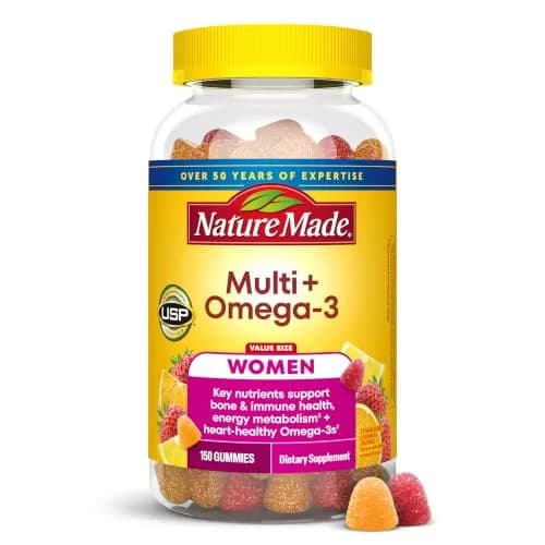 Nature Made Womens Gummy Multivitamins with Omega-3 150 Gummies | Support Bone, Immunity & Energy thumbnail 1
