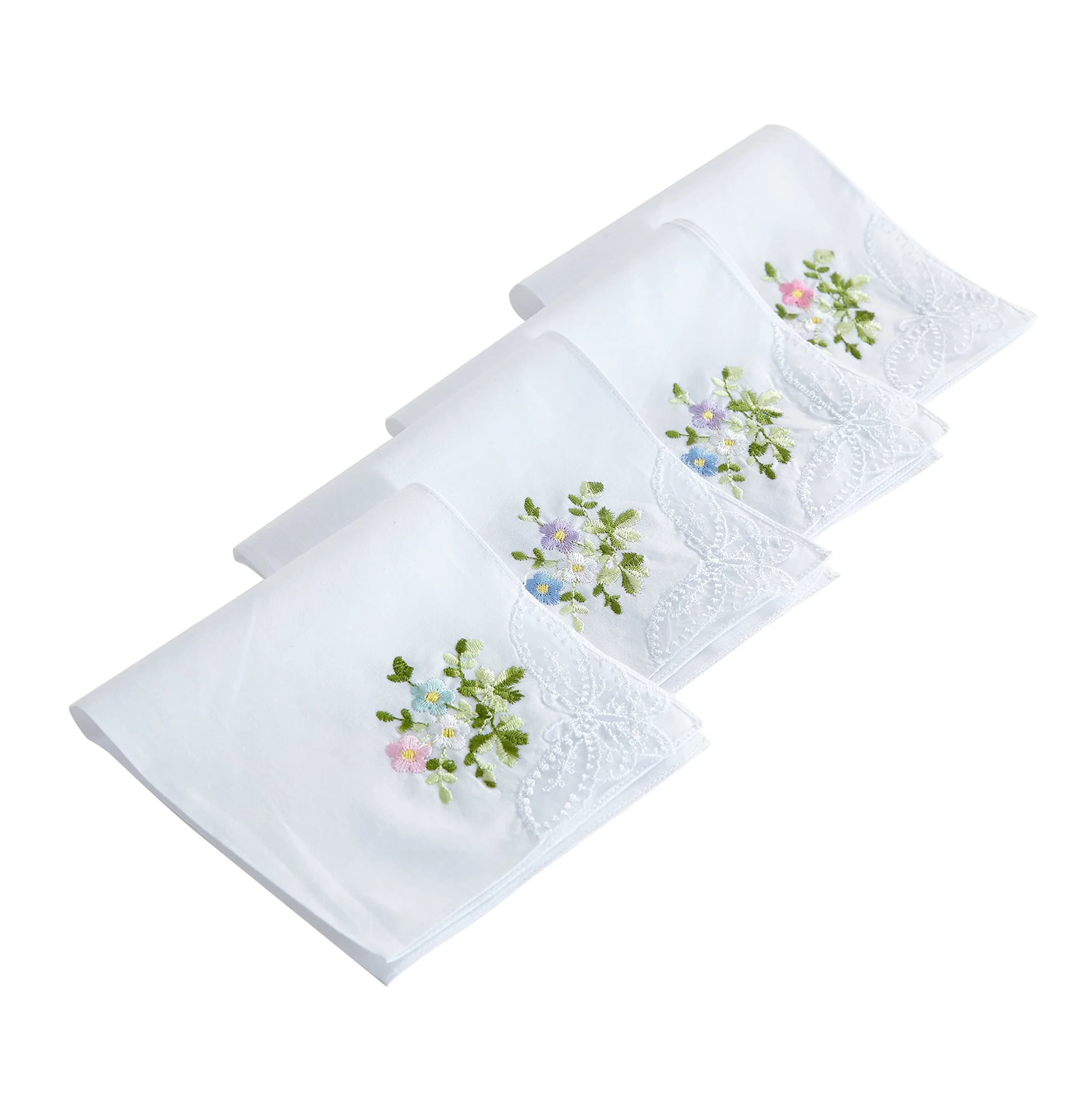 RDS HANKYTEX Cotton Embroidery Ladies' Handkerchiefs Set of 6 | 27.94 cm (11 inch)