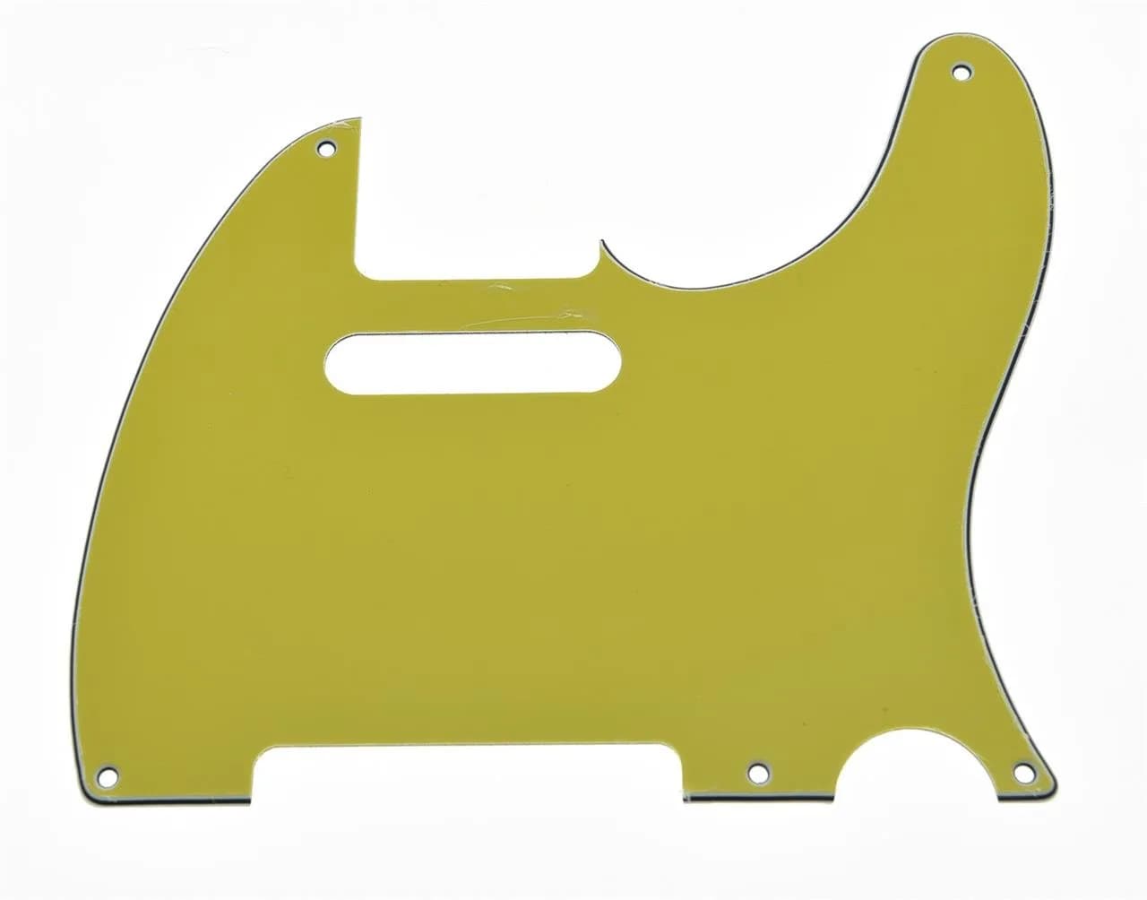 KAISH 5 Hole American Vintage Style Tele Pickguard Guitar Pick Guard Scratch Plate Dark Tortoise | 2.2mm Thickness — Yellow 3 Ply