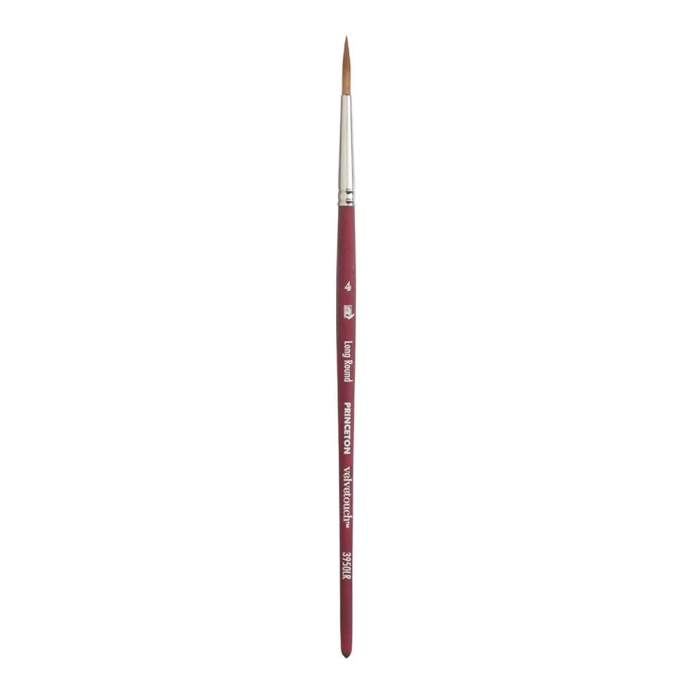 Princeton Velvetouch Long Round Brush Size 4 Synthetic Short Handle | Mixed Media Artist Brush