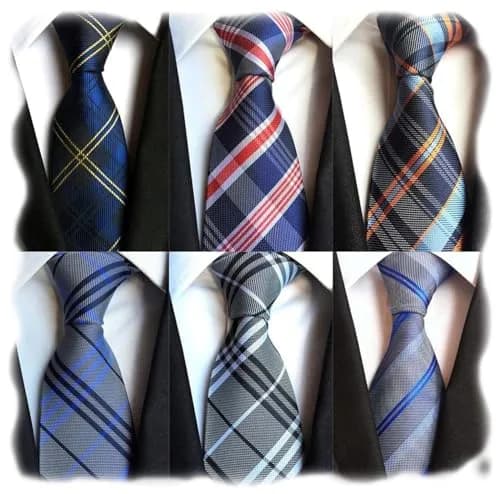 WeiShang Classic Men's Woven Jacquard Necktie Set of 6 | Elegant Formal & Party Wear (146cm x 8cm) thumbnail 8
