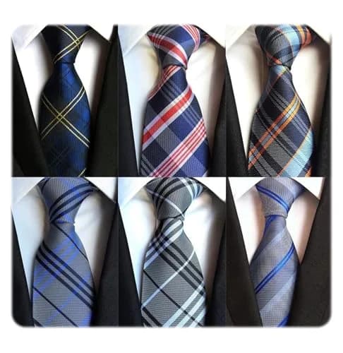 WeiShang Classic Men's Woven Jacquard Necktie Set of 6 | Elegant Formal & Party Wear (146cm x 8cm) thumbnail 2