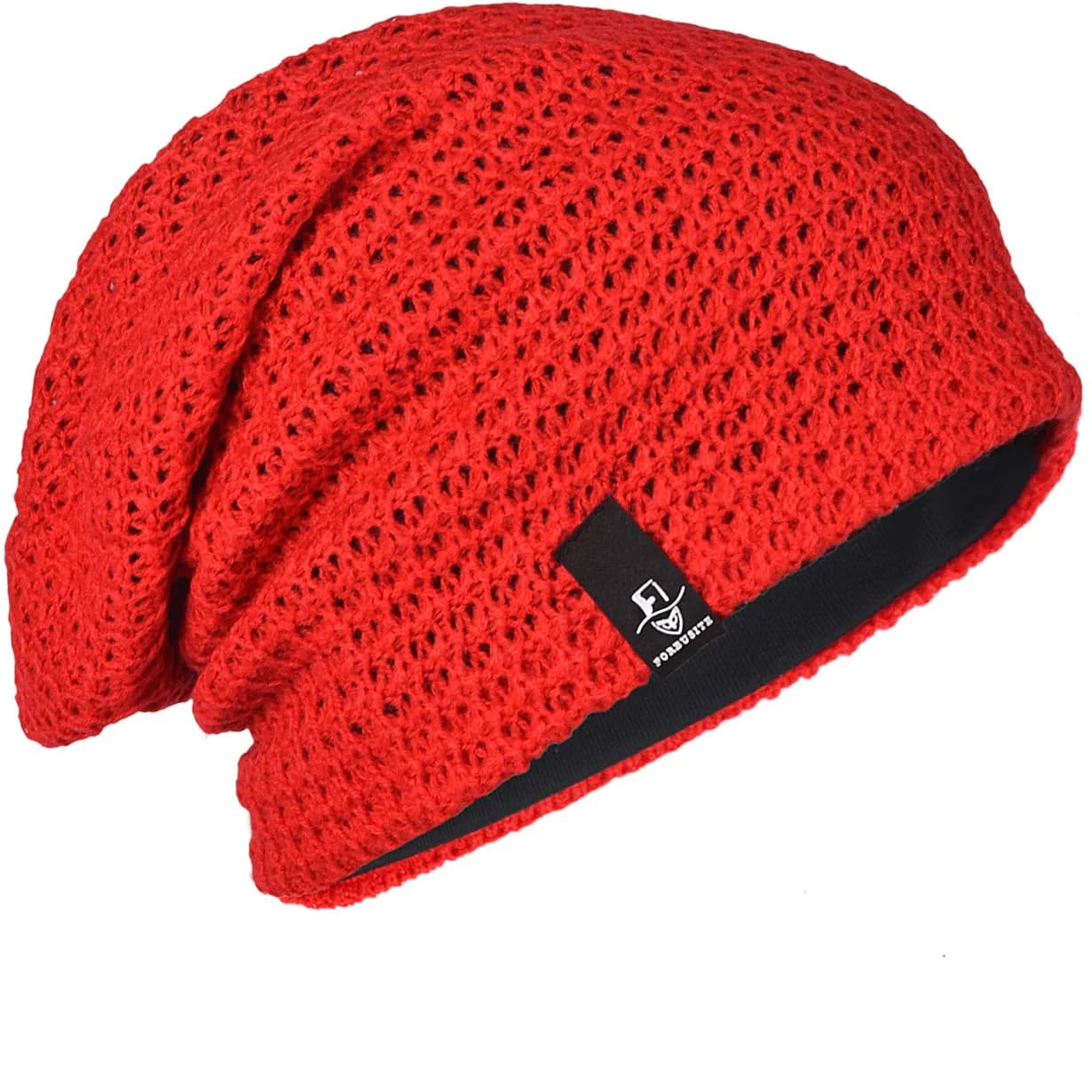 FORBUSITE Slouchy Oversized Beanie Knit Cap Red | Loose Fit for All Seasons