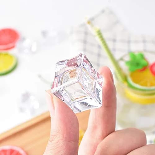 HUIANER Fake Clear Acrylic Plastic Ice Cubes 20 pcs | Realistic Decorative Props thumbnail 7