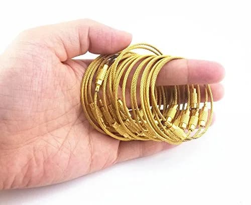 yueton 20pcs Stainless Steel Wire Keychain Cable Key Ring Gold | Lightweight & Durable thumbnail 4