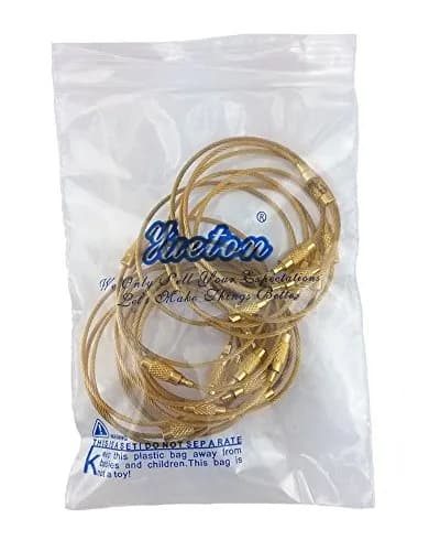 yueton 20pcs Stainless Steel Wire Keychain Cable Key Ring Gold | Lightweight & Durable thumbnail 7