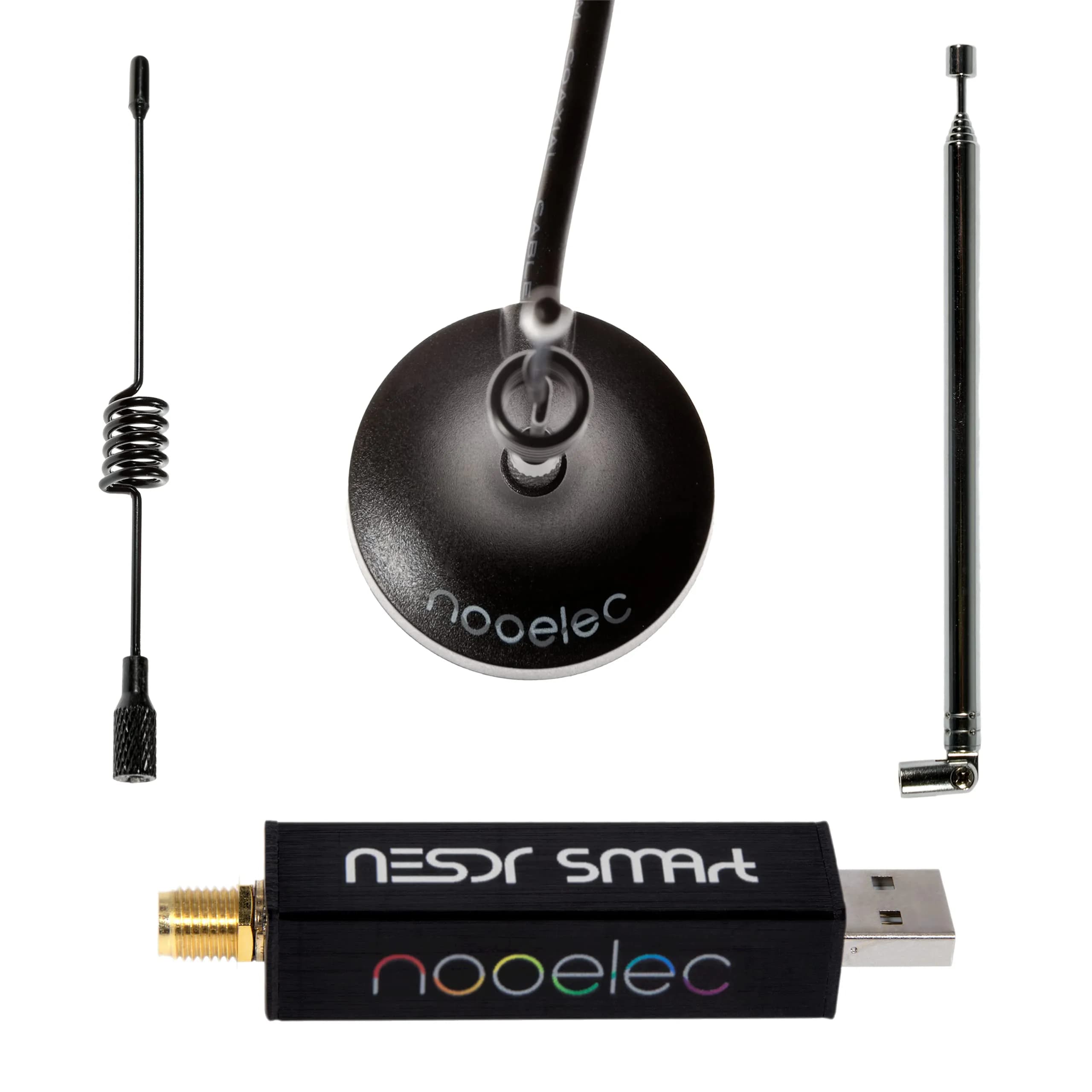 NooElec NESDR Smart v5 RTL-SDR Bundle 100kHz-1.75GHz | Premium Software Defined Radio with 0.5PPM TCXO, SMA Input, Aluminum Enclosure & 3 Antennas - main product image