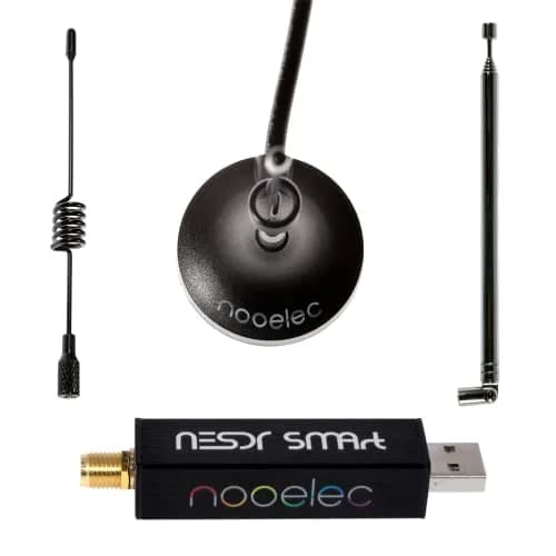 NooElec NESDR Smart v5 RTL-SDR Bundle 100kHz-1.75GHz | Premium Software Defined Radio with 0.5PPM TCXO, SMA Input, Aluminum Enclosure & 3 Antennas thumbnail 1