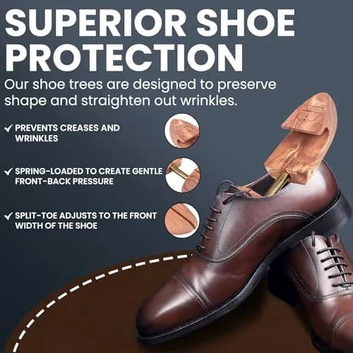 HOUNDSBAY Cedar Shoe Tree, Shoe Trees for Men & Women, Shaper & Stretcher for Boots & Sneakers, XL (11.5-13 US Men's) | Aromatic Red Cedar Wood thumbnail 6