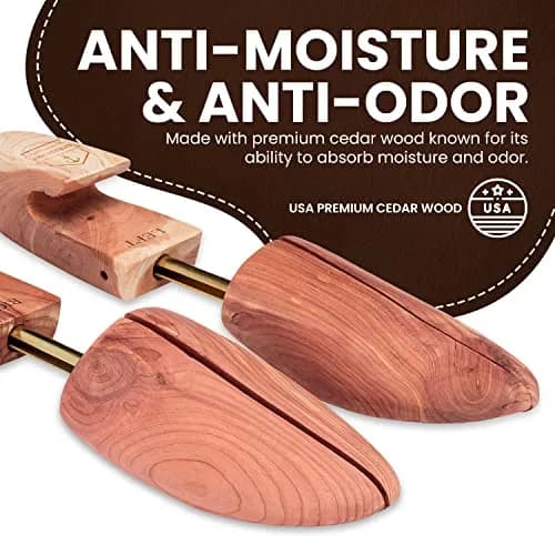 HOUNDSBAY Cedar Shoe Tree, Shoe Trees for Men & Women, Shaper & Stretcher for Boots & Sneakers, XL (11.5-13 US Men's) | Aromatic Red Cedar Wood thumbnail 7