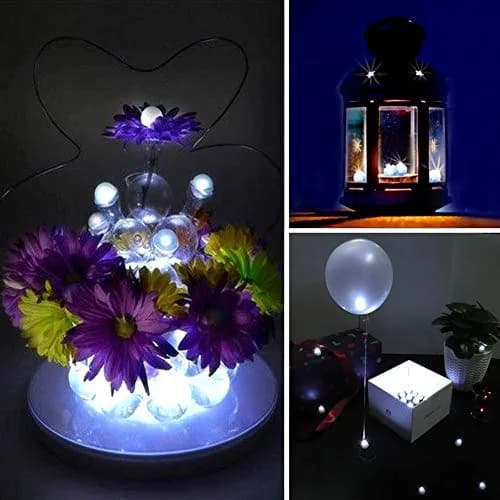 Neo LOONS White Round LED Ball Lamp Lights 1.7cm (0.67 inch) Diameter | 100 pcs for Paper Lanterns & Balloons thumbnail 5