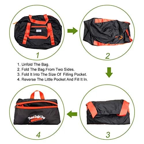 URBANANO Foldable Duffel Bag 46L | Lightweight Travel Luggage Collapsible Backup Bag Sports Vacation thumbnail 3