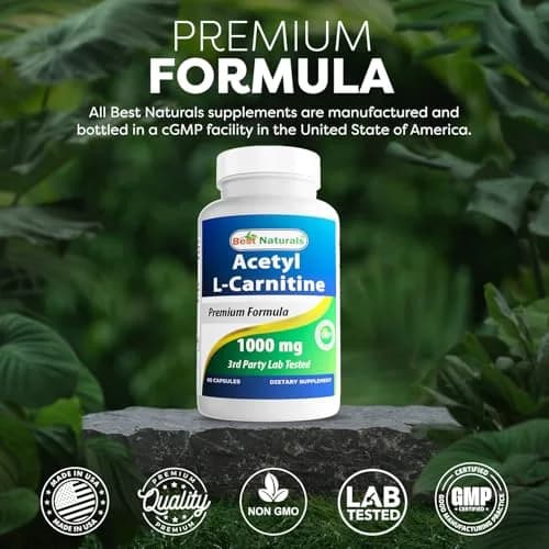 Best Naturals Acetyl L-Carnitine 1000mg Capsule | 60 Count | Supports Energy & Brain Function thumbnail 5