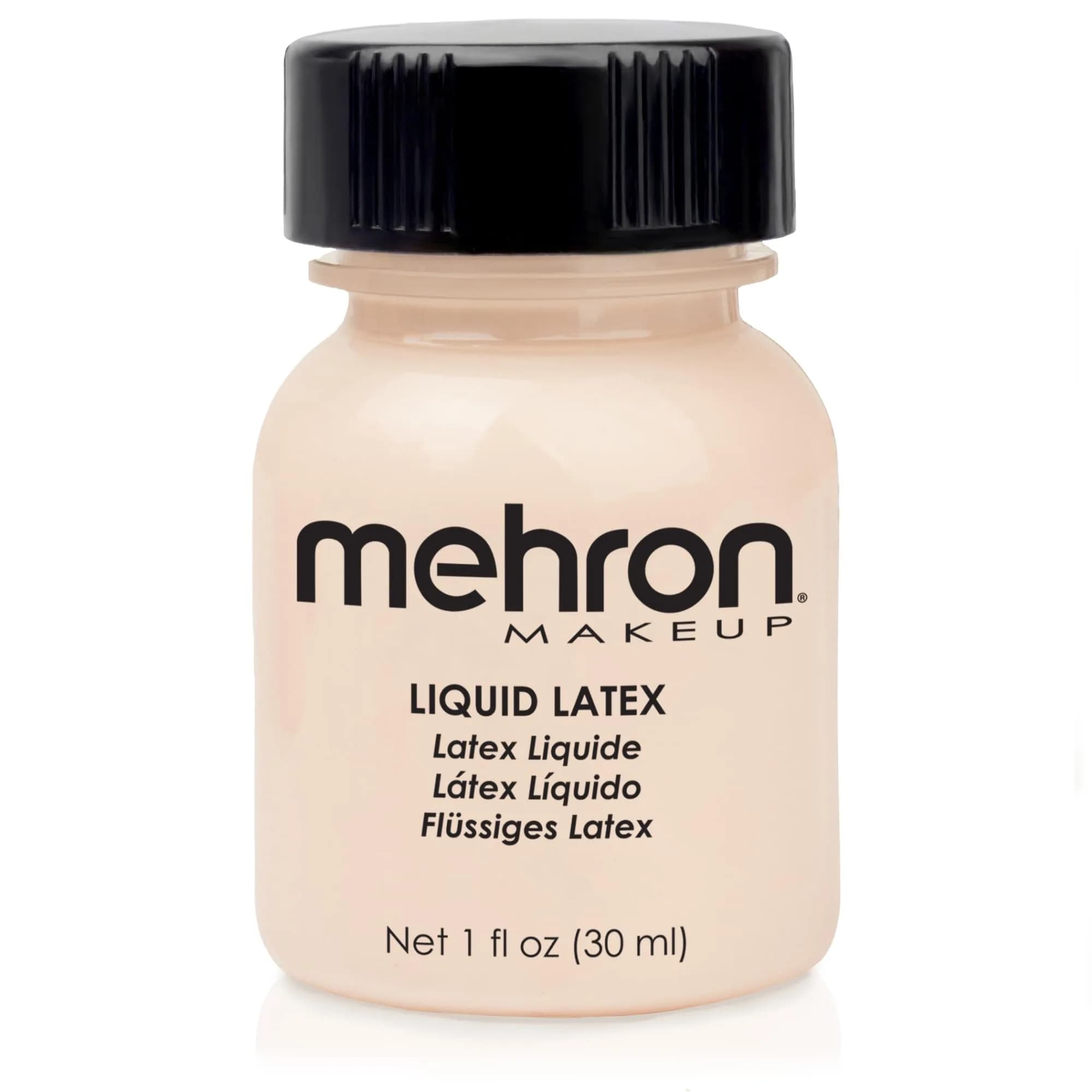Mehron Makeup Liquid Latex 1 oz (29.57 ml) Light Flesh | Professional SFX Adhesive for Prosthetics & Textured Effects - main product image