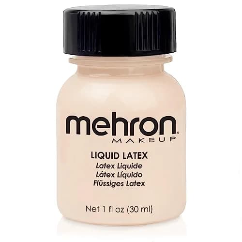 Mehron Makeup Liquid Latex 1 oz (29.57 ml) Light Flesh | Professional SFX Adhesive for Prosthetics & Textured Effects thumbnail 1