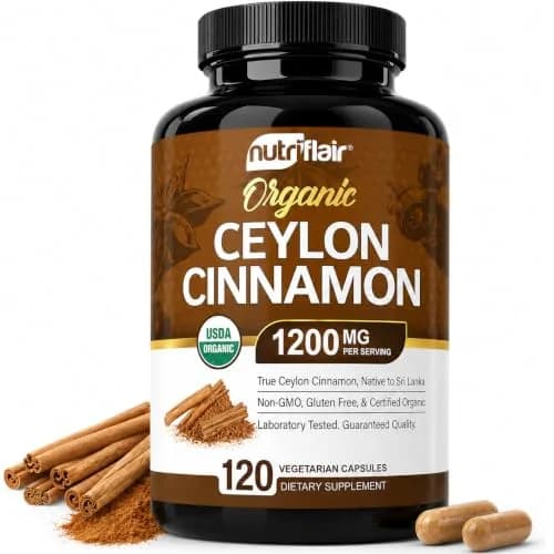 NutriFlair Organic Ceylon Cinnamon Supplement 1200mg thumbnail 1