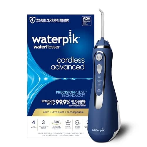 Waterpik Cordless Advanced Portable Water Flosser, Rechargeable, Blue | ADA Accepted Oral Irrigator for Gum Health thumbnail 1