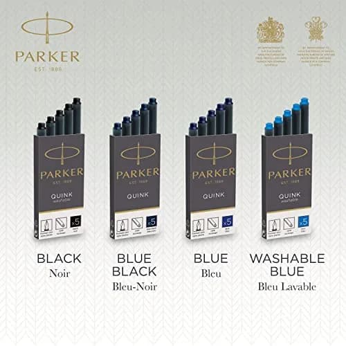 Parker Quink Fountain Pen Ink Refills Box of 5 | Smooth Blue-Black Ink Flow thumbnail 7