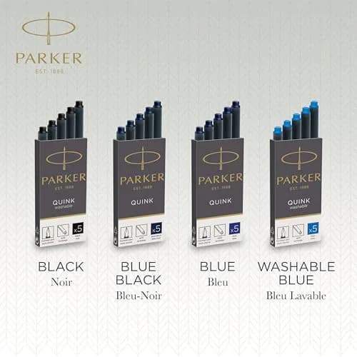 Parker Quink Fountain Pen Refill Pack of 5 Blue-Black Ink Cartridges | Smooth Ink Flow thumbnail 5