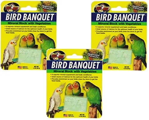 Zoo Med Laboratories Bird Banquet Vegetable Mineral Block, Small (3 oz / 85 g) | Calcium & Beak Health thumbnail 1