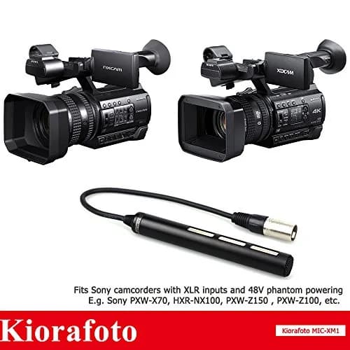 Kiorafoto Microphone for Camcorder & Camera | Directional XLR, Phantom Power, Wind Muff (22.5 in³, Black) thumbnail 2