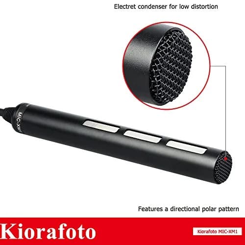 Kiorafoto Microphone for Camcorder & Camera | Directional XLR, Phantom Power, Wind Muff (22.5 in³, Black) thumbnail 3