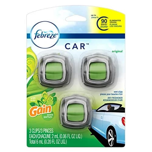 Febreze Car Vent Clip Air Freshener Gain Original 3 Pack | Odor Elimination & 30-Day Freshness Control thumbnail 1