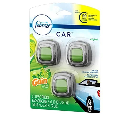 Febreze Car Vent Clip Air Freshener Gain Original 3 Pack | Odor Elimination & 30-Day Freshness Control thumbnail 4