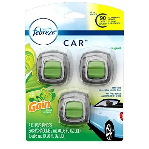 Febreze Car Vent Clip Air Freshener Gain Original 3 Pack | Odor Elimination & 30-Day Freshness Control thumbnail 5