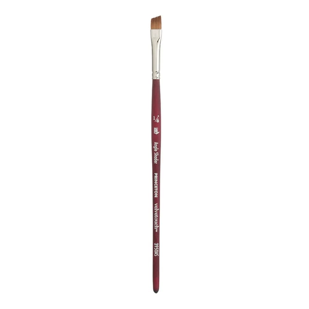 Princeton Velvetouch Series 3950 Angle Shader Paint Brush 0.64 cm (1/4 Inch) | Multi-Media Artist Brush for Acrylic, Oil, Watercolor