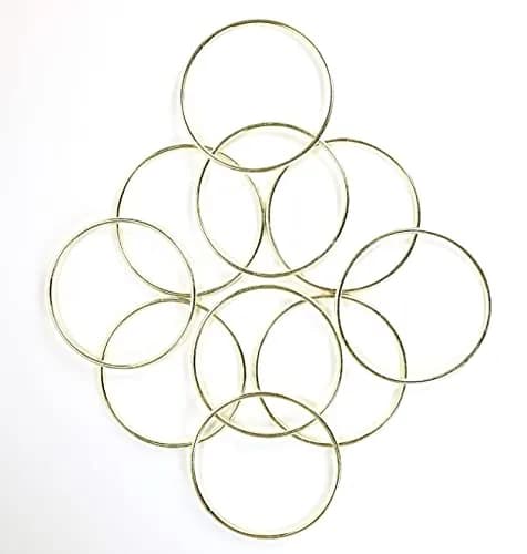 Pepperell Crafts 3 Inch Brass Metal Craft Macrame Rings (10-Pack, Gold) | 7.62 cm Diameter thumbnail 2